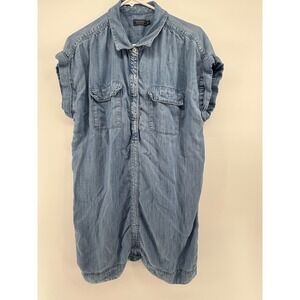 Vineyard Vines Denim Dress Shirt Dress Women's Large Button Front Pockets